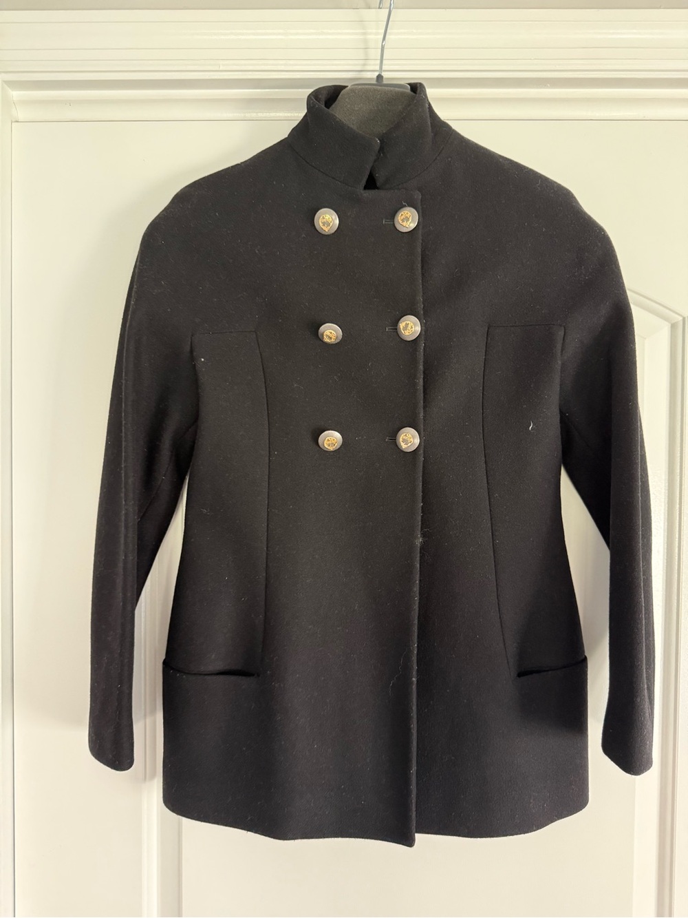 VERSACE  Double-Breasted Stand-Collar coat/